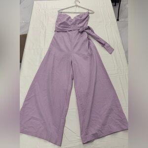 NWT Astr Purple Wide-Leg Jumpsuit with Tie Waist